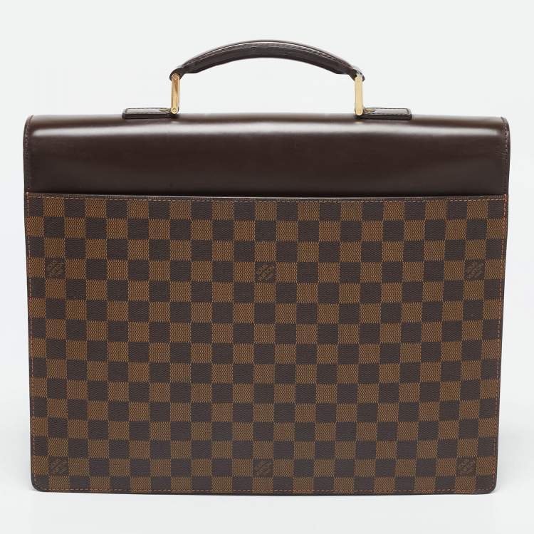 Pre Owned Louis Vuitton Damier Ebene Canvas Altona Briefcase GM