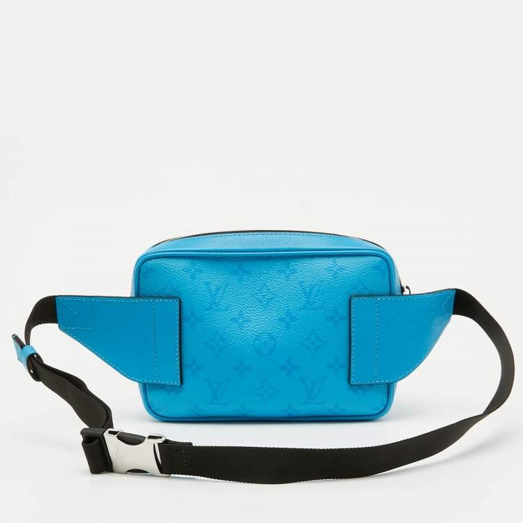 Pre Owned Louis Vuitton Blue Monogram Canvas and Leather Taigarama Outdoor Bumbag