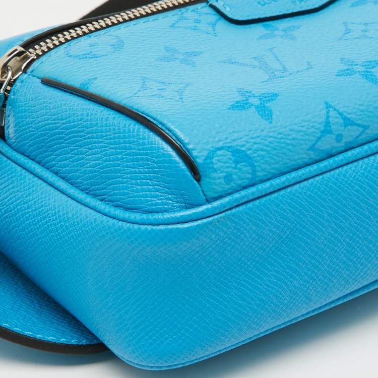 Pre Owned Louis Vuitton Blue Monogram Canvas and Leather Taigarama Outdoor Bumbag