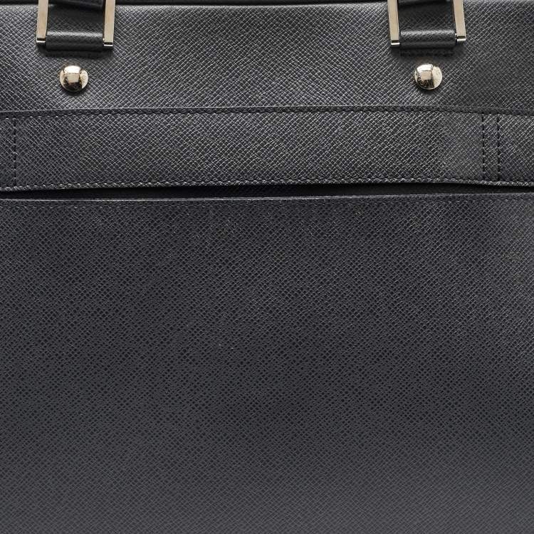 Pre Owned Louis Vuitton Black Leather Alexander Briefcase