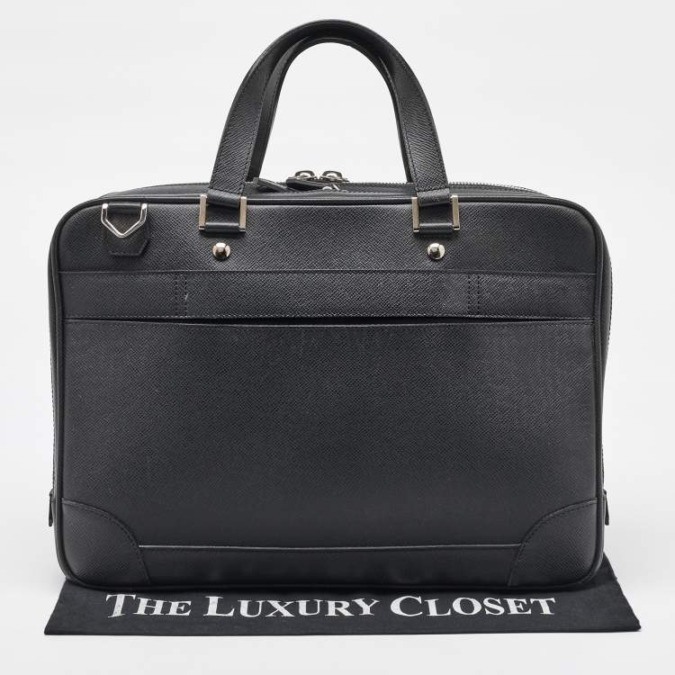 Pre Owned Louis Vuitton Black Leather Alexander Briefcase