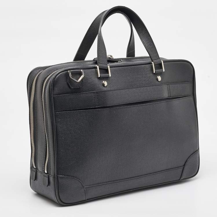 Pre Owned Louis Vuitton Black Leather Alexander Briefcase
