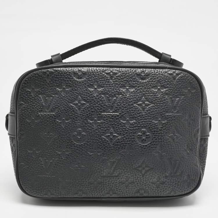 Pre Owned Louis Vuitton Black Monogram Taurillon Leather S Lock Messenger Bag