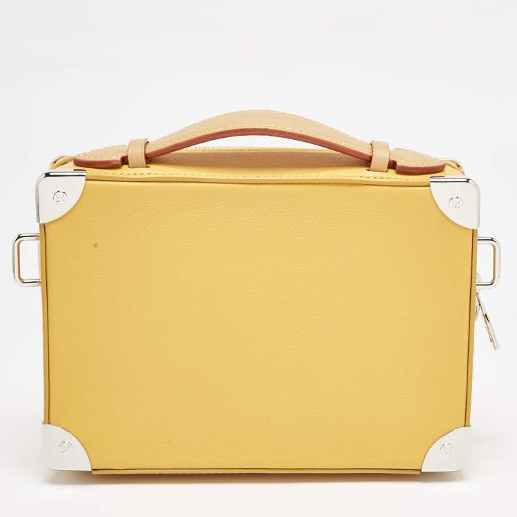 Pre Owned Louis Vuitton Saffron Yellow Leather Handle Soft Trunk Bag