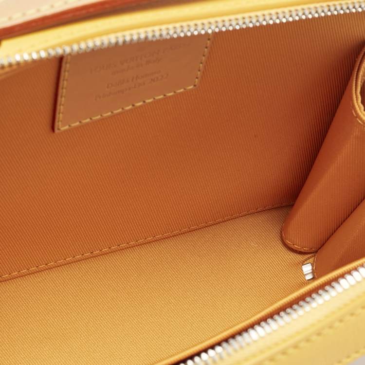 Pre Owned Louis Vuitton Saffron Yellow Leather Handle Soft Trunk Bag