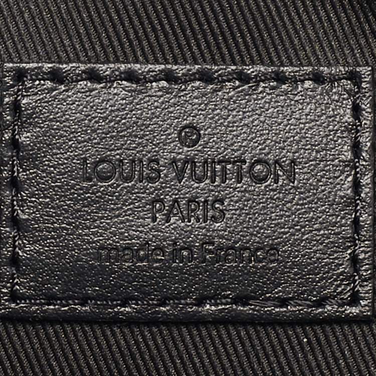 Pre Owned Louis Vuitton Black Monogram Shadow Leather Trio Messenger Bag