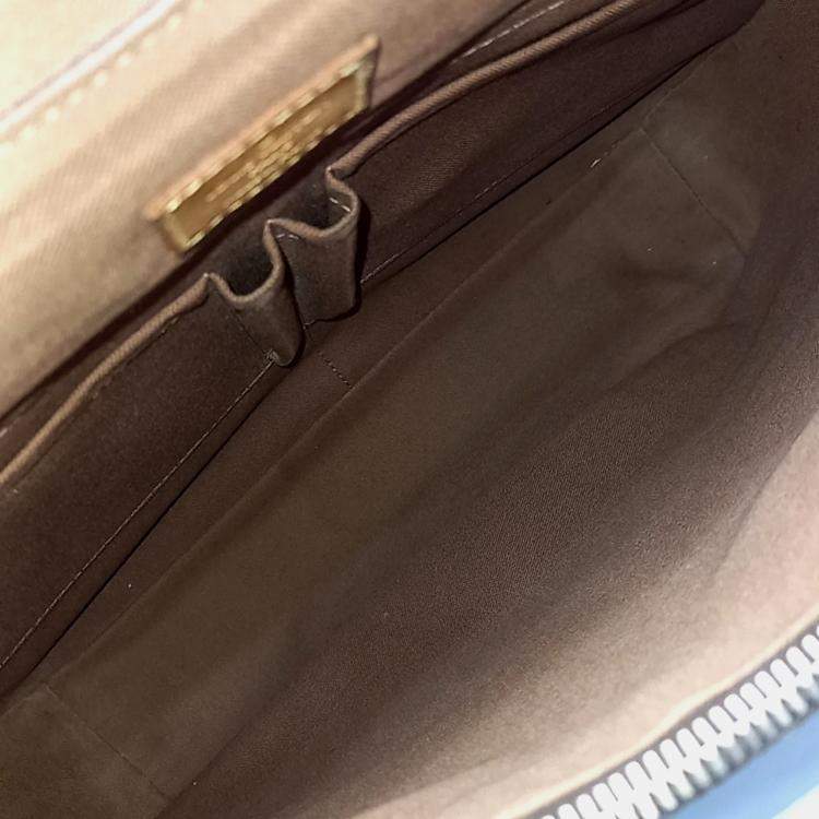 Pre Owned Louis Vuitton Brown Coated Canvas Messenger Beaubourg GM Bag