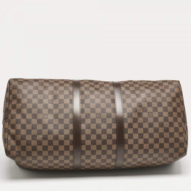Pre Owned Louis Vuitton Damier Ebene Canvas Keepall Bandouliere 55 Bag