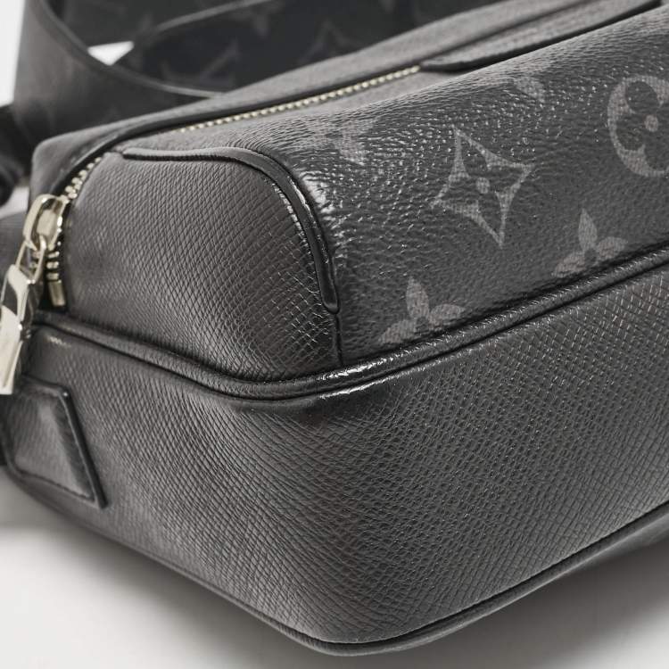 Pre Owned Louis Vuitton Black Monogram Eclipse Canvas and Taiga Leather Outdoor Messenger Bag