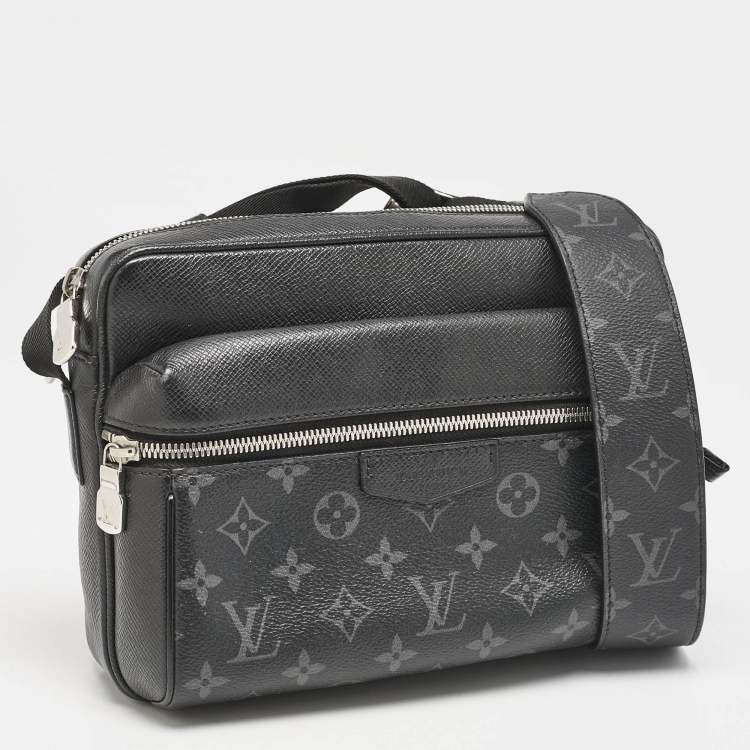 Pre Owned Louis Vuitton Black Monogram Eclipse Canvas and Taiga Leather Outdoor Messenger Bag