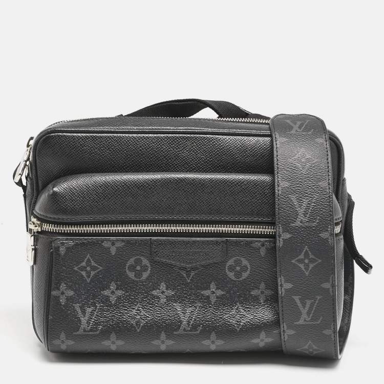 Pre Owned Louis Vuitton Black Monogram Eclipse Canvas and Taiga Leather Outdoor Messenger Bag