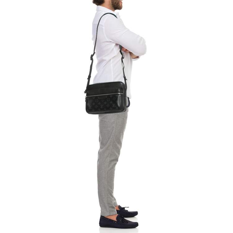 Pre Owned Louis Vuitton Black Monogram Eclipse Canvas and Taiga Leather Outdoor Messenger Bag
