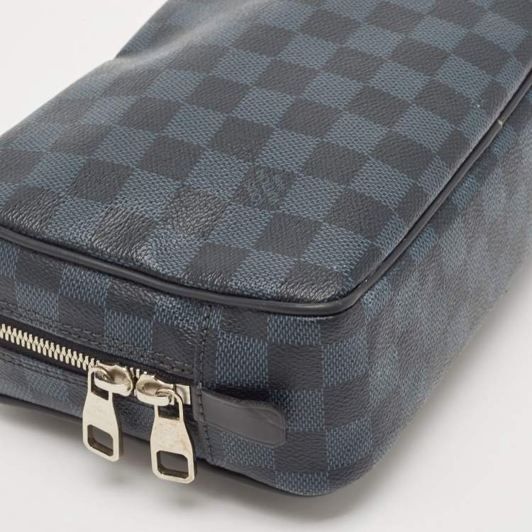 Pre Owned Louis Vuitton Damier Cobalt Canvas Toilet Pouch GM