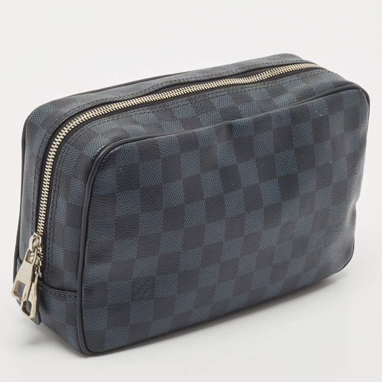 Pre Owned Louis Vuitton Damier Cobalt Canvas Toilet Pouch GM