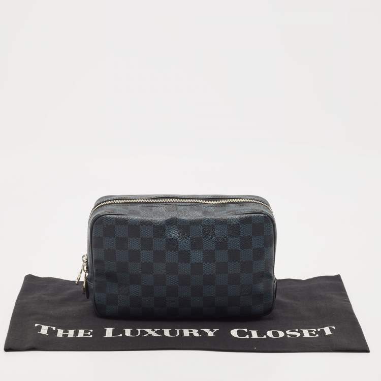 Pre Owned Louis Vuitton Damier Cobalt Canvas Toilet Pouch GM