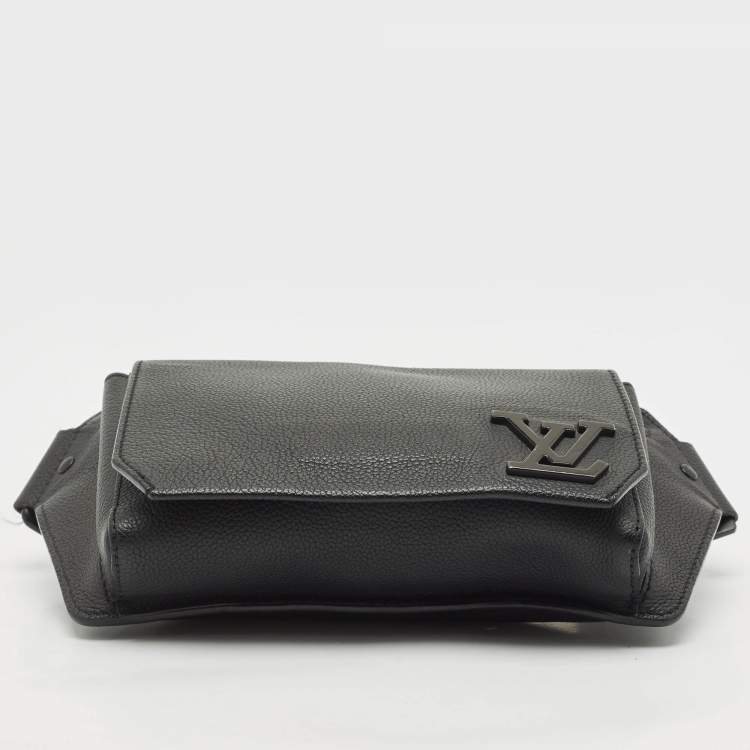 Pre Owned Louis Vuitton Black Leather Take Off Sling Bag