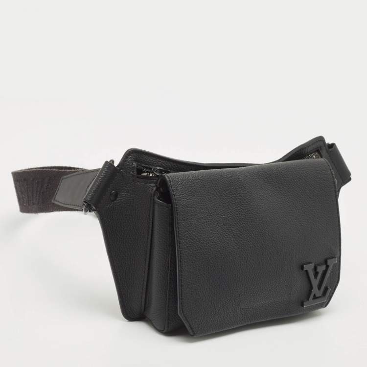 Pre Owned Louis Vuitton Black Leather Take Off Sling Bag