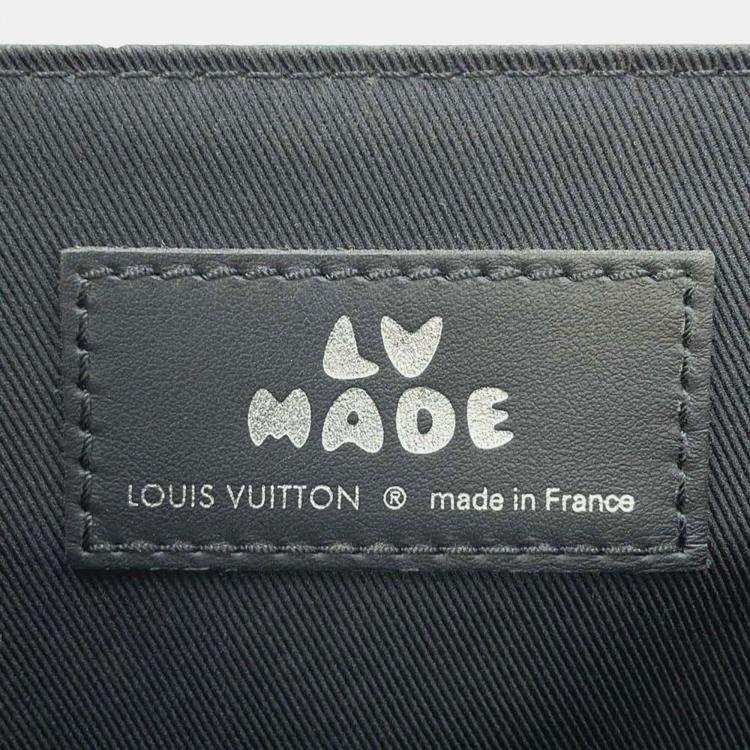 Pre Owned Louis Vuitton  Noir Monogram Denim Taurillon Leather Busas Tokyo Messenger Bag