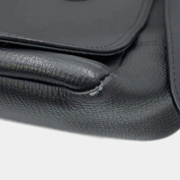 Pre Owned Louis Vuitton  Noir Monogram Denim Taurillon Leather Busas Tokyo Messenger Bag
