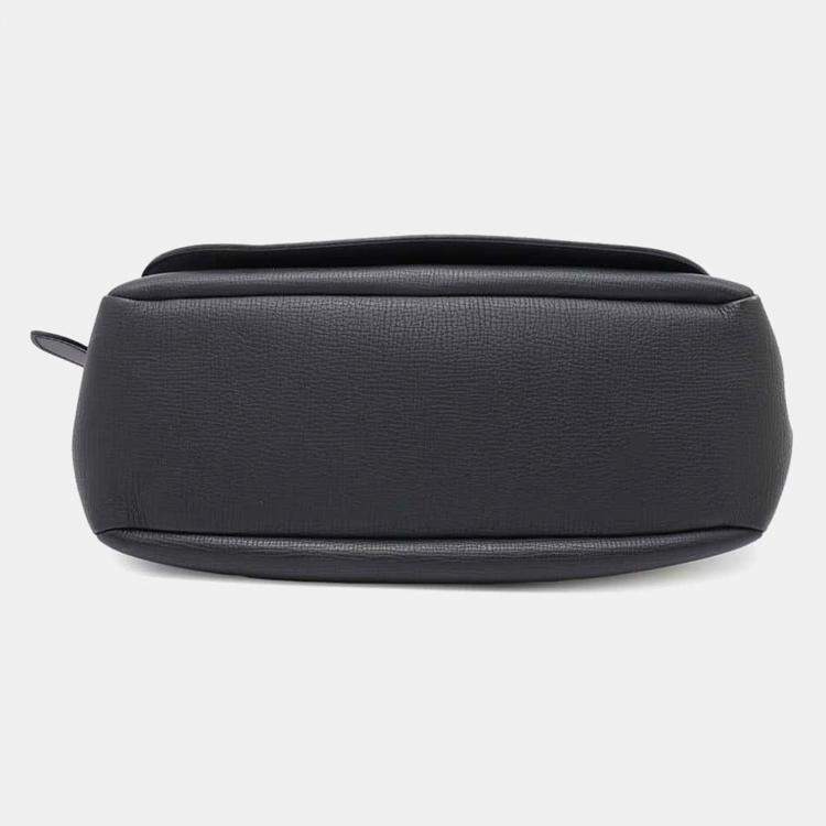 Pre Owned Louis Vuitton  Noir Monogram Denim Taurillon Leather Busas Tokyo Messenger Bag