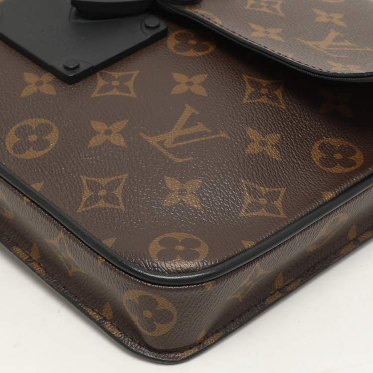 Pre Owned Louis Vuitton Monogram Macassar Canvas S Lock Pouch