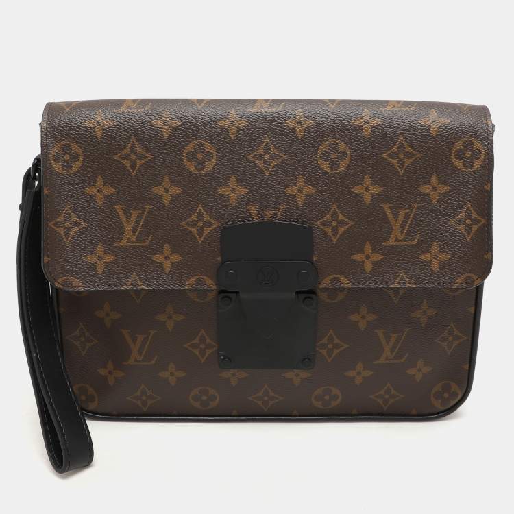 Pre Owned Louis Vuitton Monogram Macassar Canvas S Lock Pouch