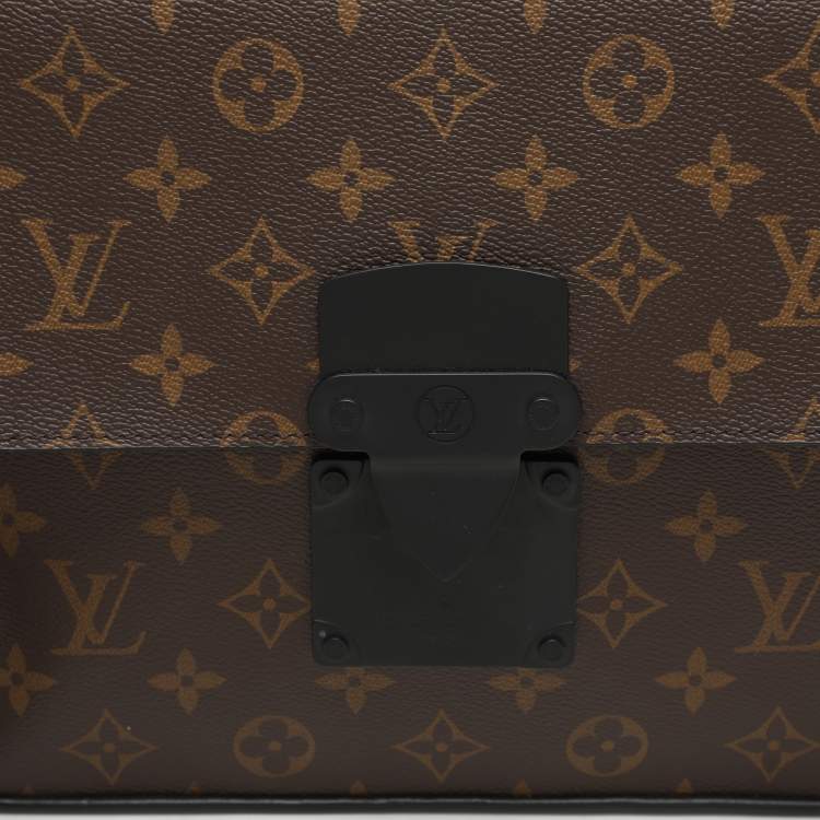 Pre Owned Louis Vuitton Monogram Macassar Canvas S Lock Pouch