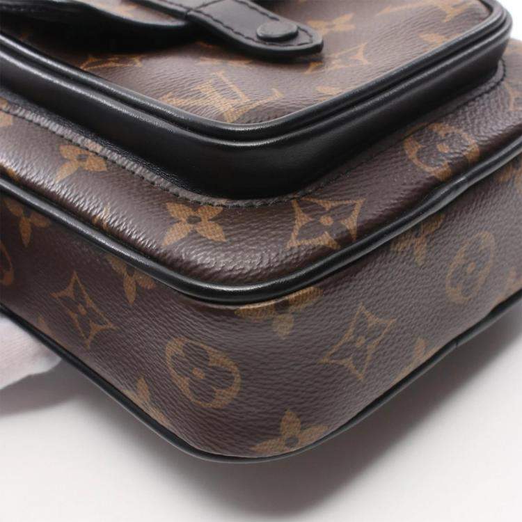 Pre Owned Louis Vuitton Brown and Black Monogram Macassar Canvas Christopher Wearable Wallet