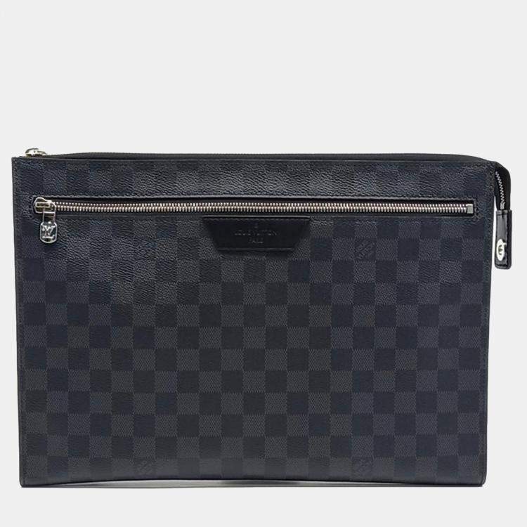 Pre Owned Louis Vuitton Black Canvas Graphite Pochette 24H Clutch