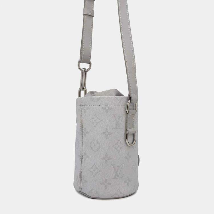 Pre Owned Louis Vuitton Grey Monogram Chalk Nano Bag  