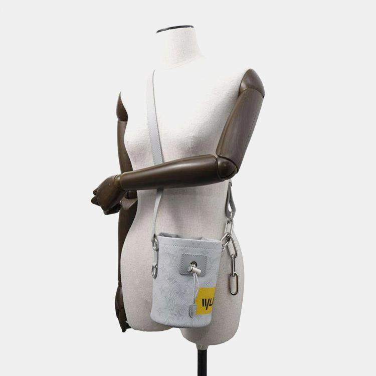 Pre Owned Louis Vuitton Grey Monogram Chalk Nano Bag  