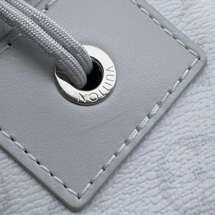 Pre Owned Louis Vuitton Grey Monogram Chalk Nano Bag  