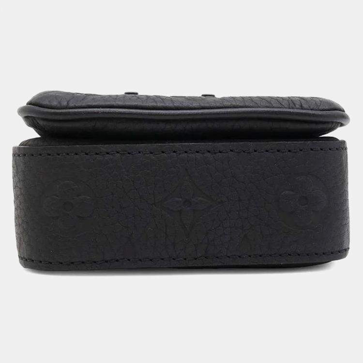 Pre Owned Louis Vuitton Black Monogram Taurillon Leather S-Padlock Vertical Wearable Wallet