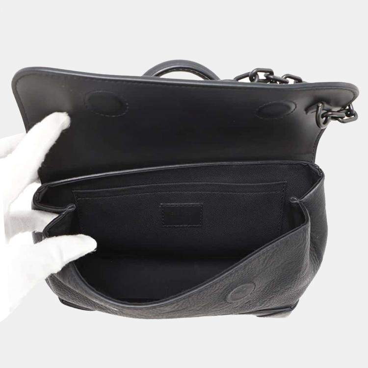 Pre Owned Louis Vuitton Noir Monogram Taurillon Steamer PM Shoulder Bag