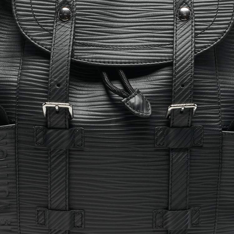 Pre Owned Louis Vuitton Black Epi Leather Christopher PM Backpack