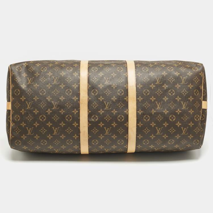 Pre Owned Louis Vuitton Brown Monogram Canvas Keepall Bandouliere 60 Bag