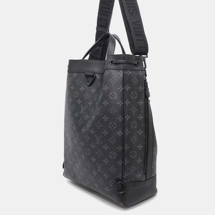 Pre Owned Louis Vuitton Noir Monogram Eclipse Maxi Noe Sling