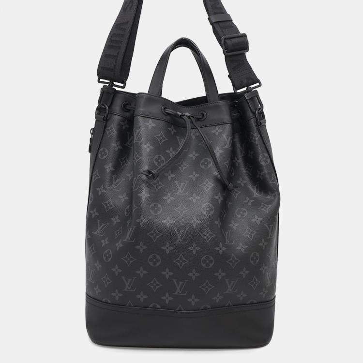 Pre Owned Louis Vuitton Noir Monogram Eclipse Maxi Noe Sling