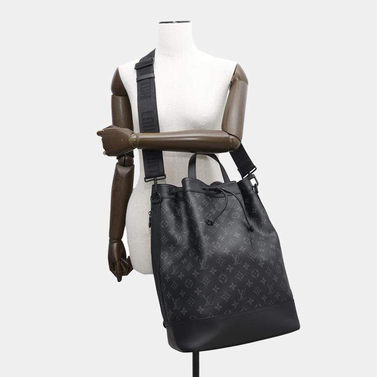 Pre Owned Louis Vuitton Noir Monogram Eclipse Maxi Noe Sling
