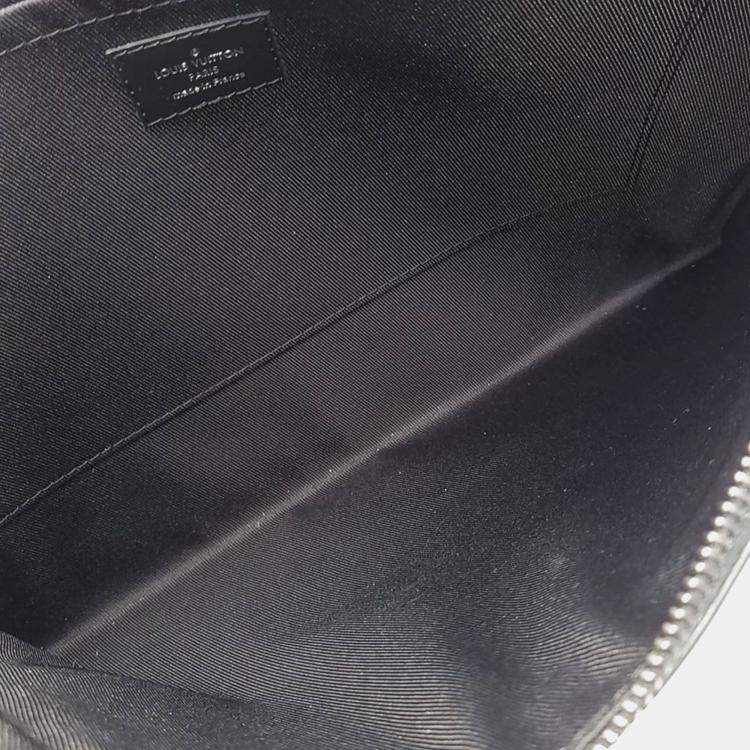 Pre Owned Louis Vuitton Black Coated Canvas Eclipse Discovery Pochette GM bag