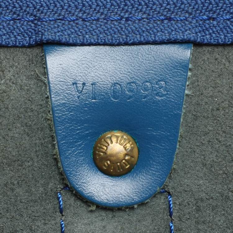 Pre Owned Louis Vuitton Blue Epi Leather Keepall 55 Bag