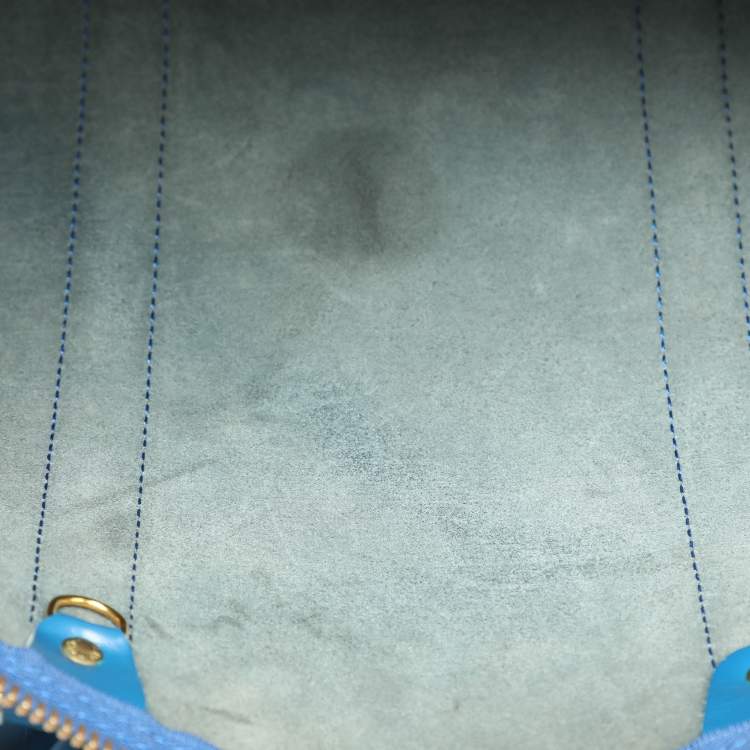 Pre Owned Louis Vuitton Blue Epi Leather Keepall 55 Bag