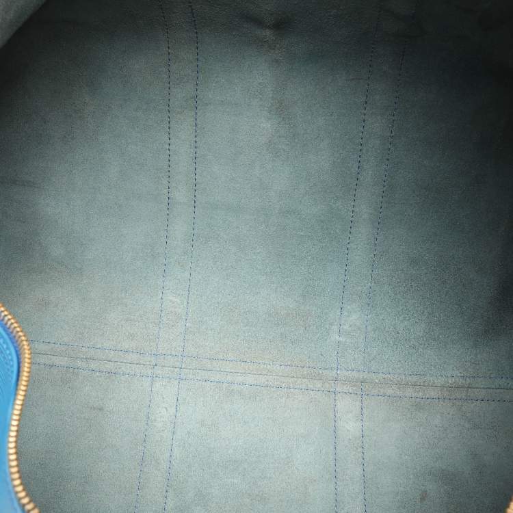 Pre Owned Louis Vuitton Blue Epi Leather Keepall 55 Bag