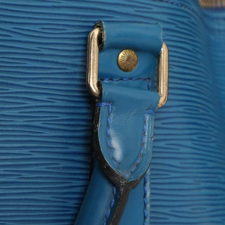 Pre Owned Louis Vuitton Blue Epi Leather Keepall 55 Bag