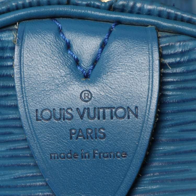 Pre Owned Louis Vuitton Blue Epi Leather Keepall 55 Bag
