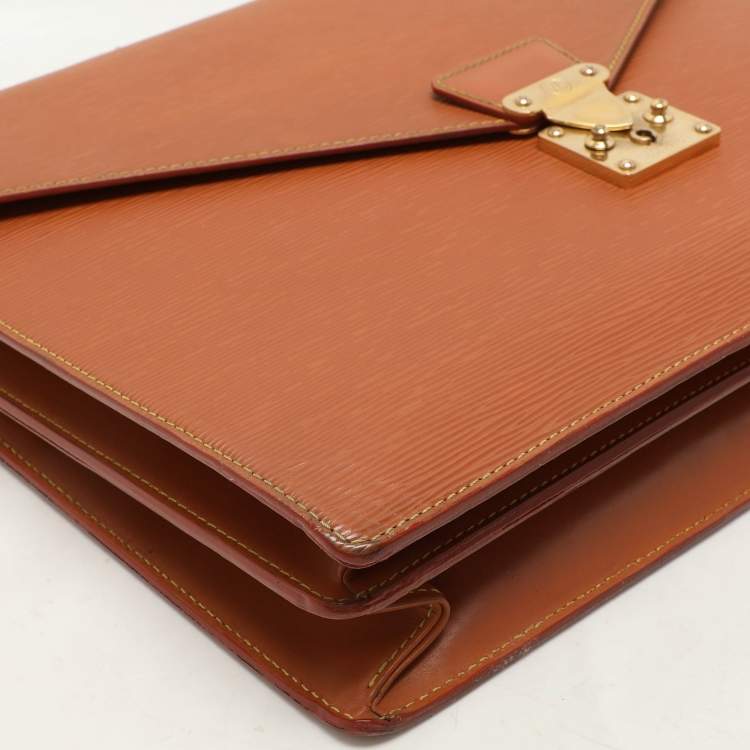 Pre Owned Louis Vuitton Cipango Gold Epi Leather Serviette Conseiller Briefcase