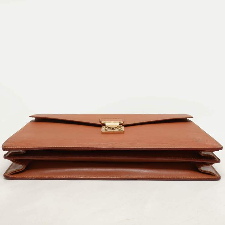 Pre Owned Louis Vuitton Cipango Gold Epi Leather Serviette Conseiller Briefcase