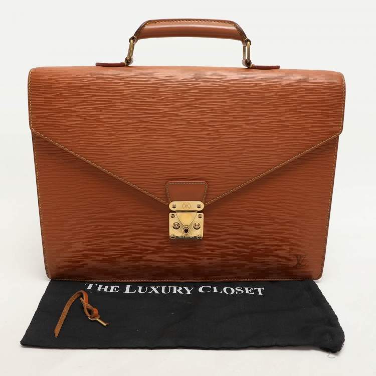 Pre Owned Louis Vuitton Cipango Gold Epi Leather Serviette Conseiller Briefcase