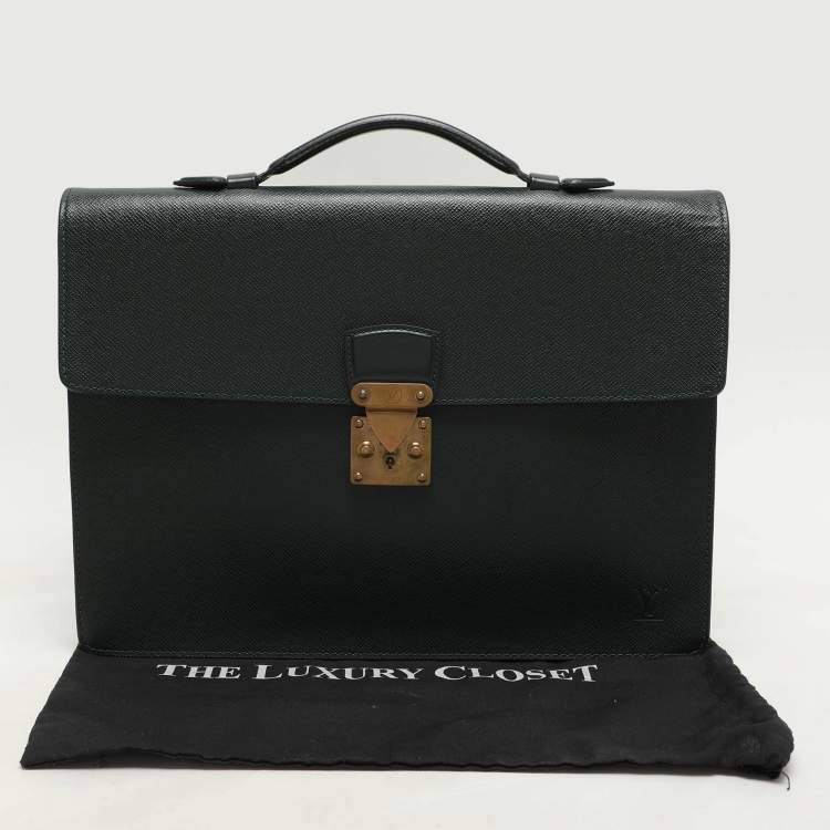 Pre Owned Louis Vuitton Episea Taiga Leather Serviette Kourad Briefcase