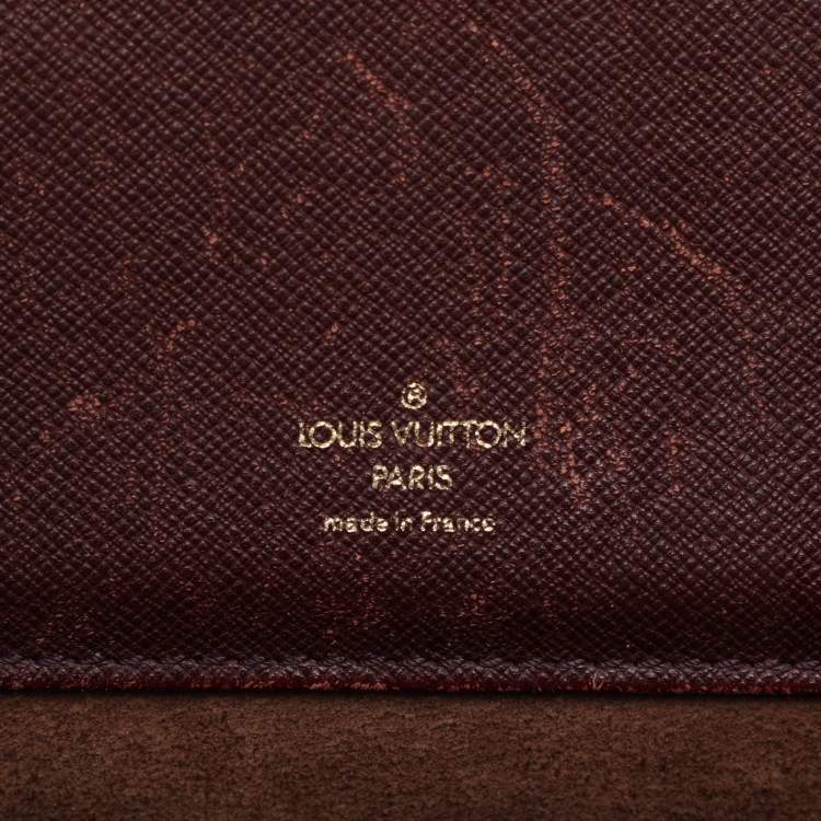 Pre Owned Louis Vuitton Burgundy Taiga Leather Serviette Kourad Briefcase